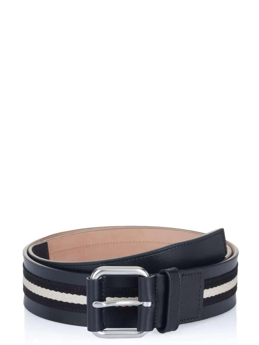 Bally Belt Black-beige Flash Sale