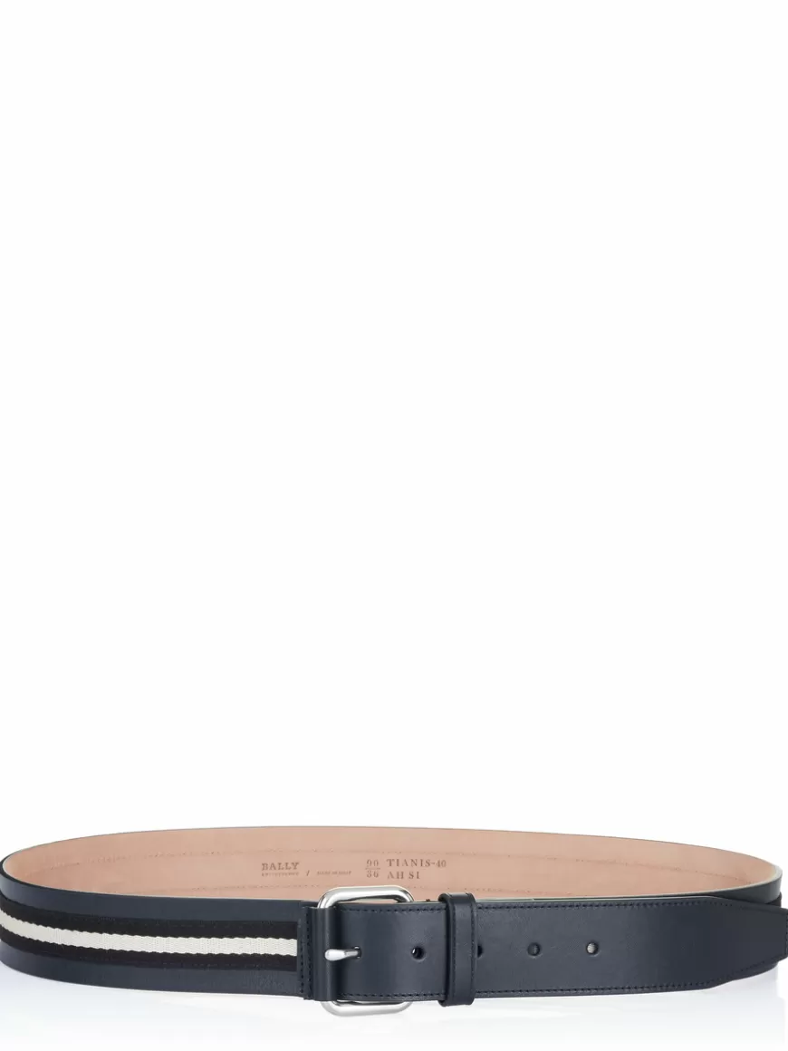 Bally Belt Black-beige Flash Sale