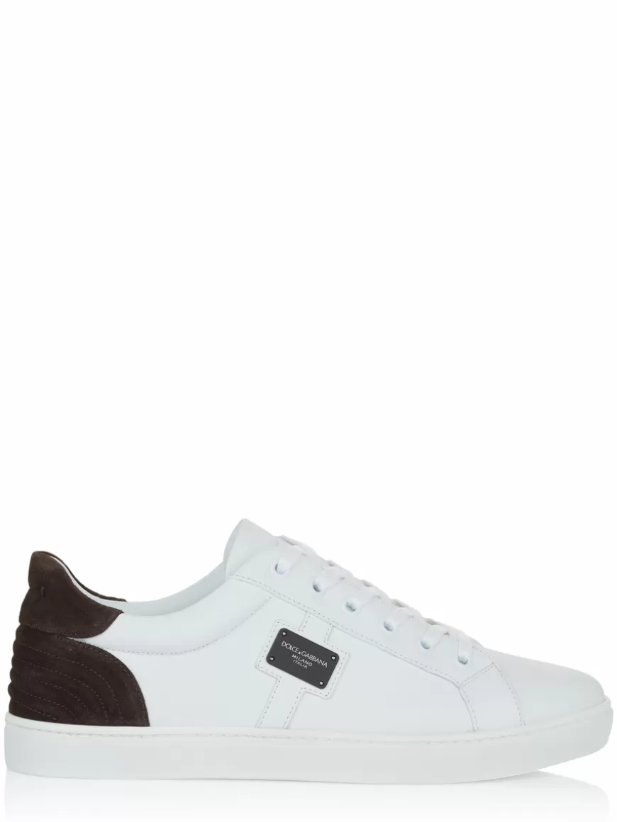 Dolce & Gabbana Men Low-top Leather Sneakers Brown Hot