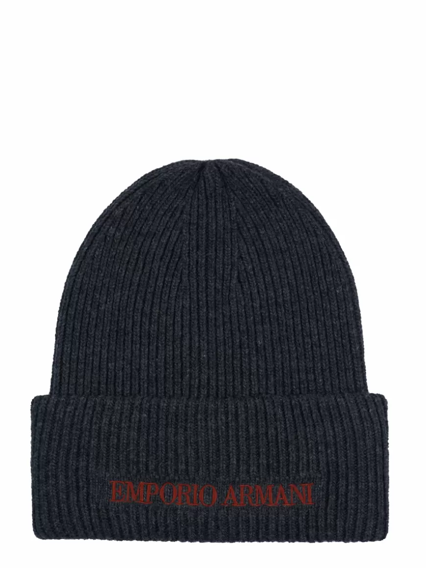 Emporio Armani Beanie Anthracite Clearance