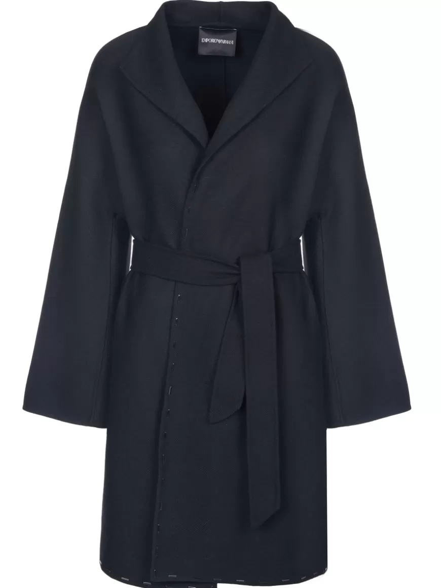 Emporio Armani Coat Black Cheap