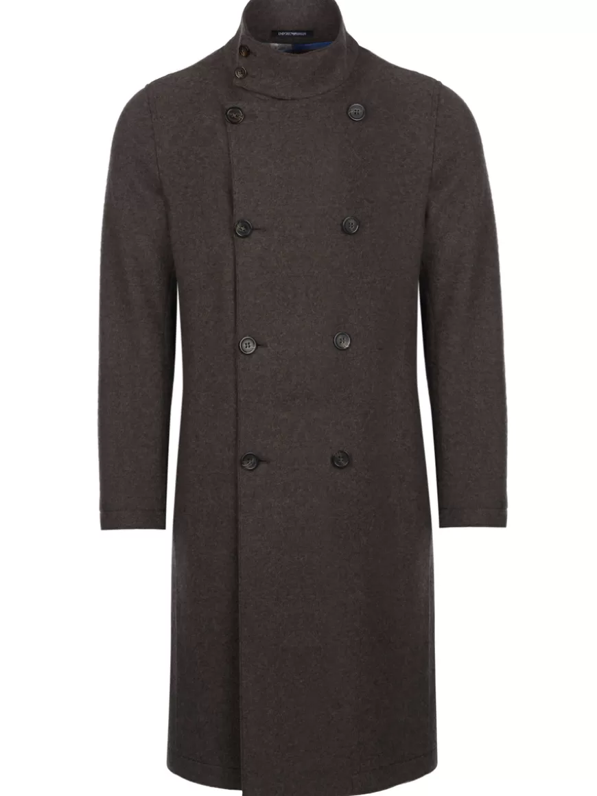 Emporio Armani Coat Brown Discount