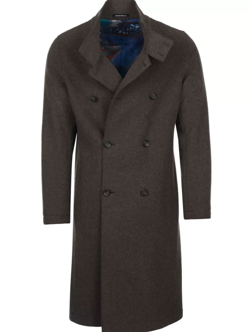 Emporio Armani Coat Brown Discount