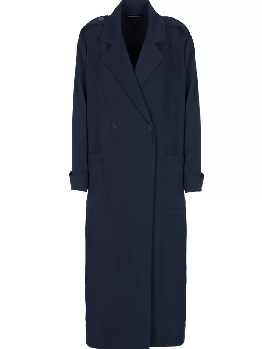 Emporio Armani Coat Navy Outlet