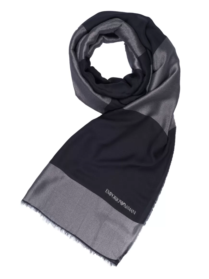 Emporio Armani Scarf Black-silver Discount