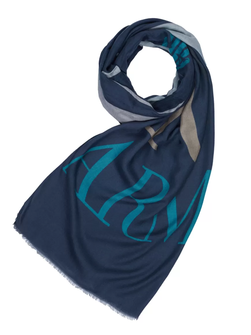 Emporio Armani Scarf Blue Sale