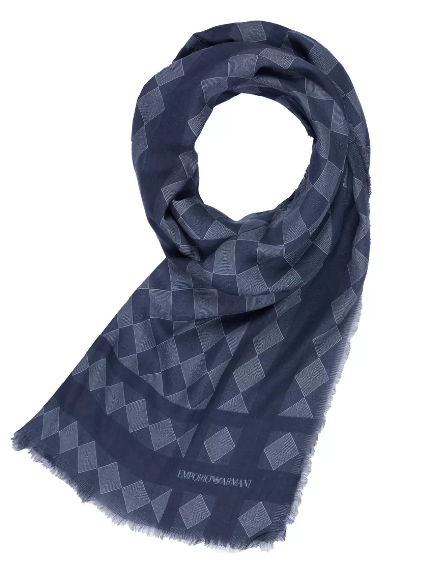 Emporio Armani Scarf Blue Outlet