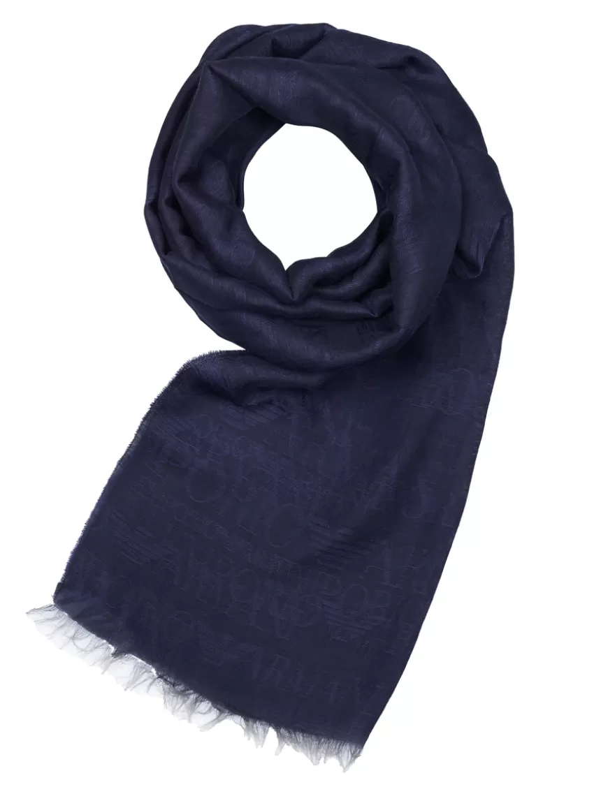 Emporio Armani Scarf dark blue Darkblue Best Sale