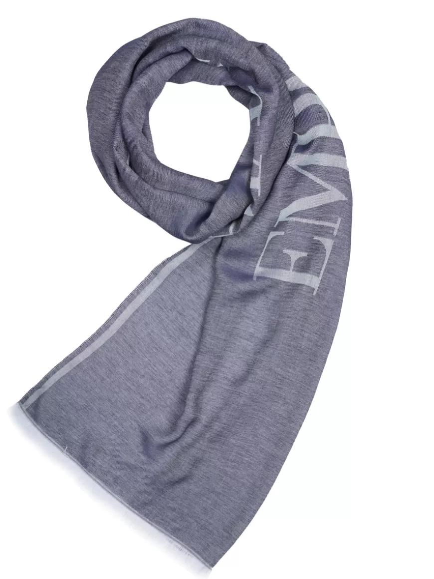 Emporio Armani Scarf Grey-blue Flash Sale