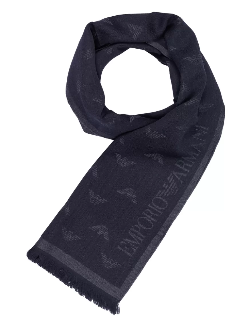 Emporio Armani Scarf Grey-blue Best