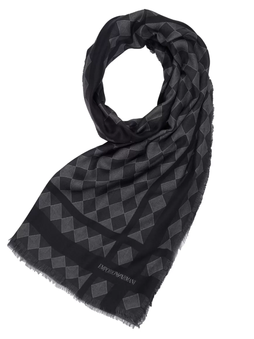 Emporio Armani Scarf Grey-blue Best Sale