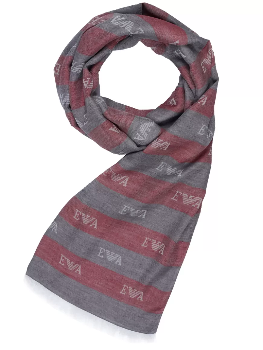 Emporio Armani Scarf Grey-red New