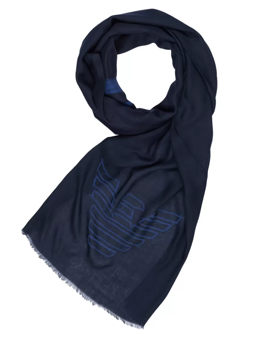 Emporio Armani Scarf Navy Clearance