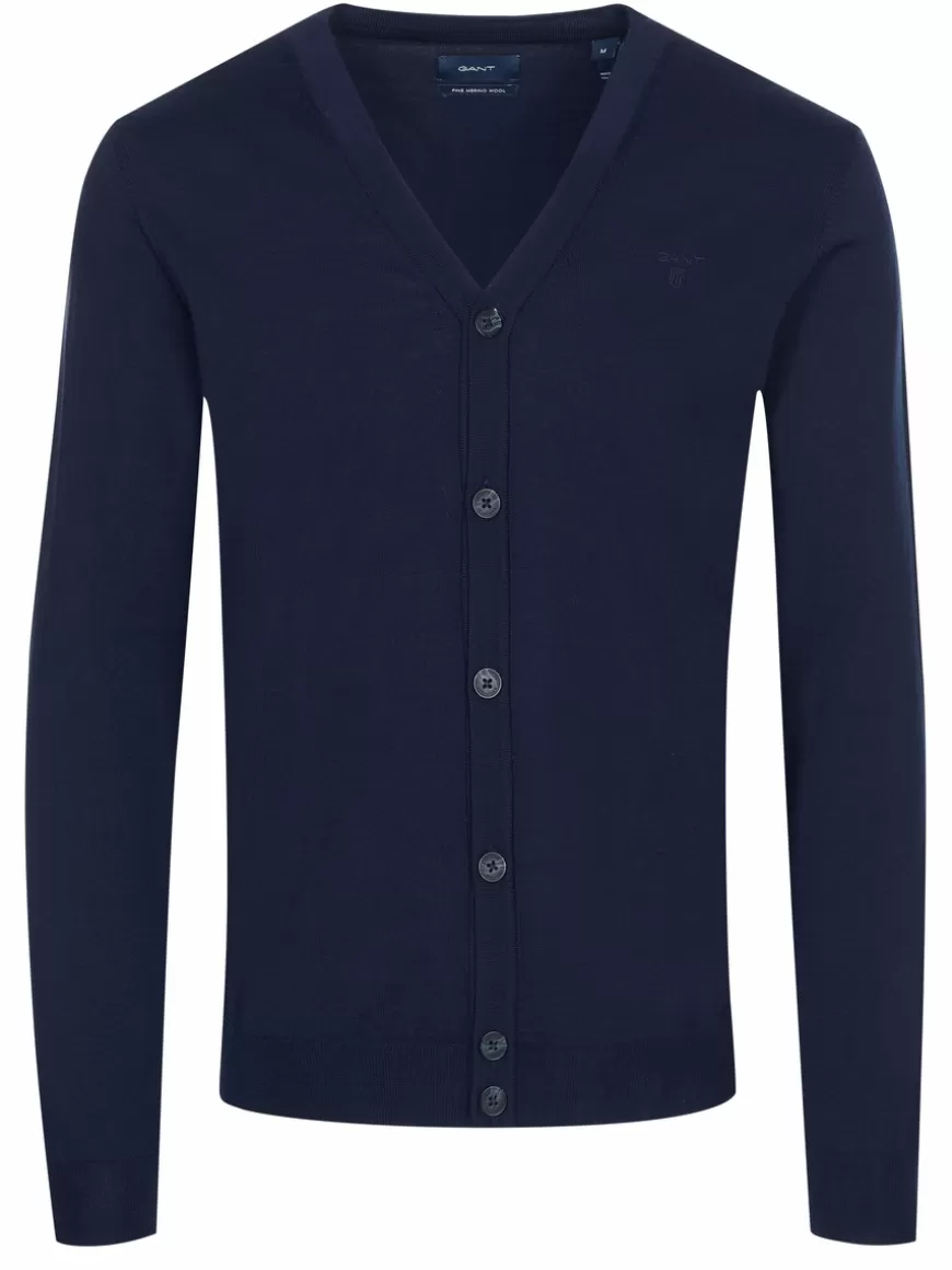 Gant Cardigan dark blue Darkblue Cheap