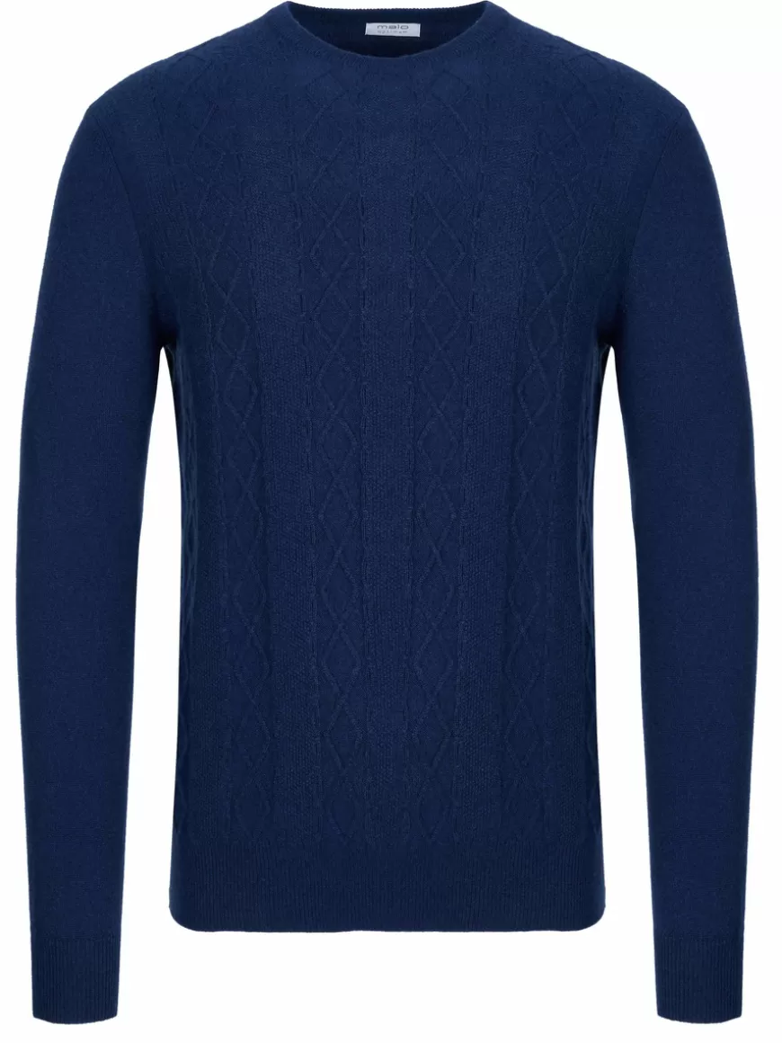 Malo Optimum cashmere pullover dark blue Darkblue Clearance