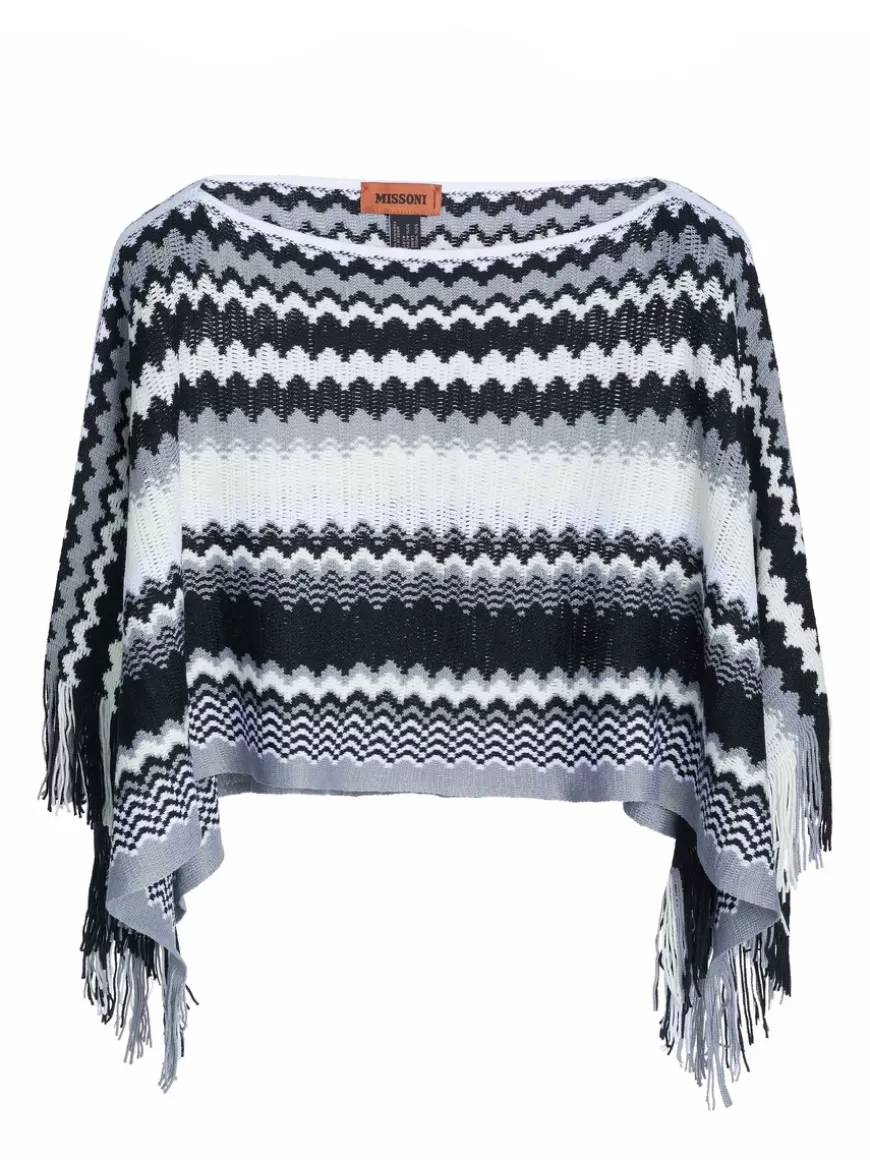 Missoni Schal/Poncho schwarz-weiss Black&white Hot