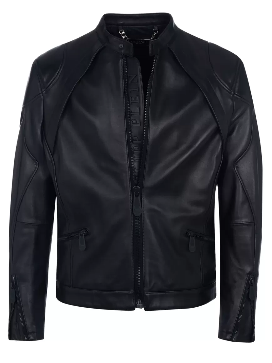 Philipp Plein leather jacket Black Hot