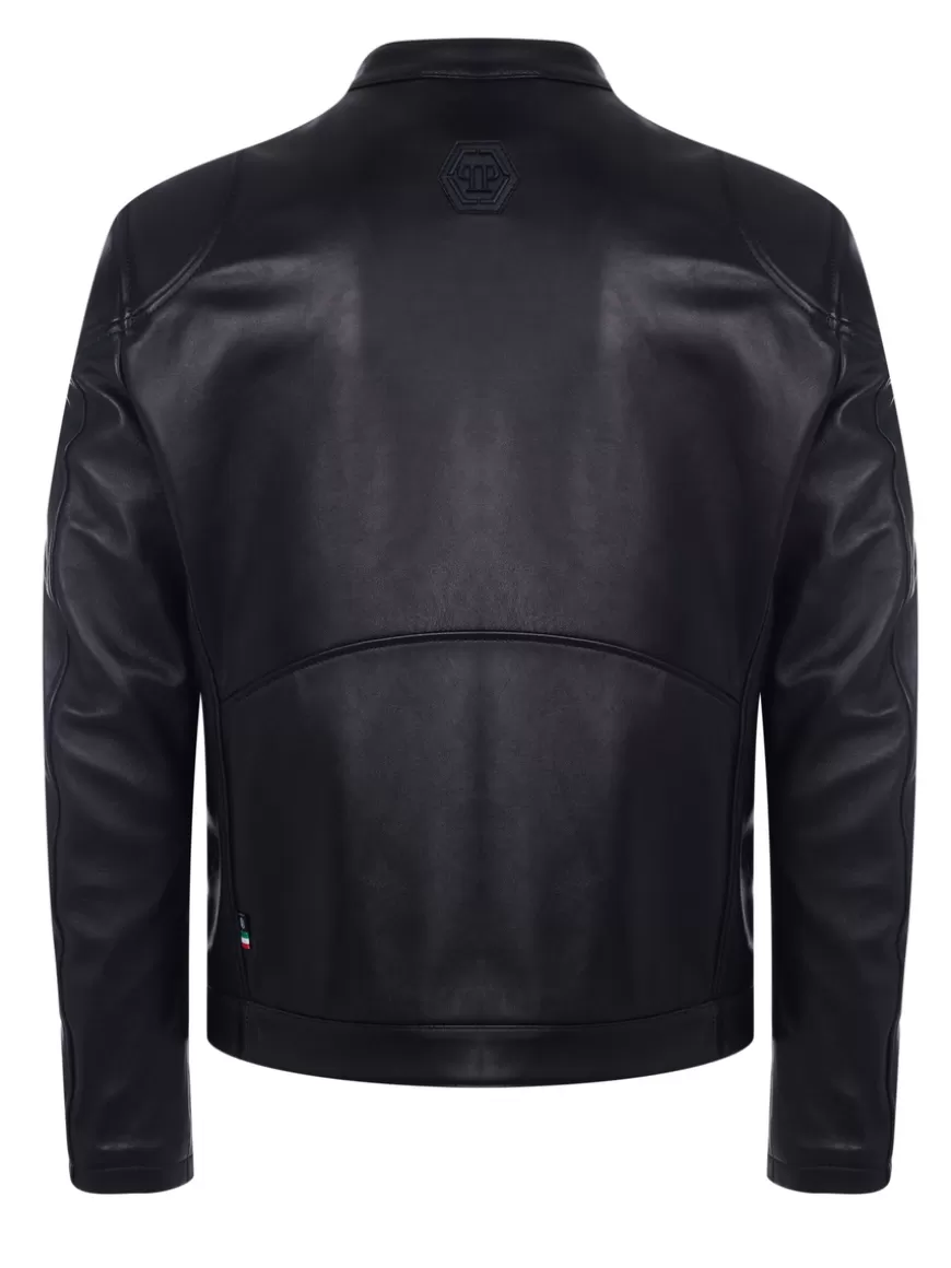 Philipp Plein leather jacket Black Hot