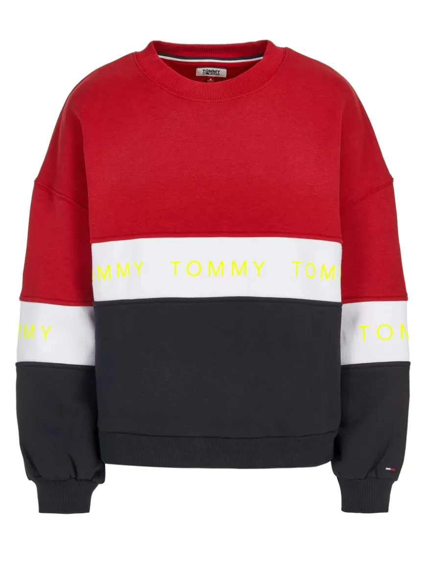 Tommy Hilfiger Jeans Pullover White-red Outlet