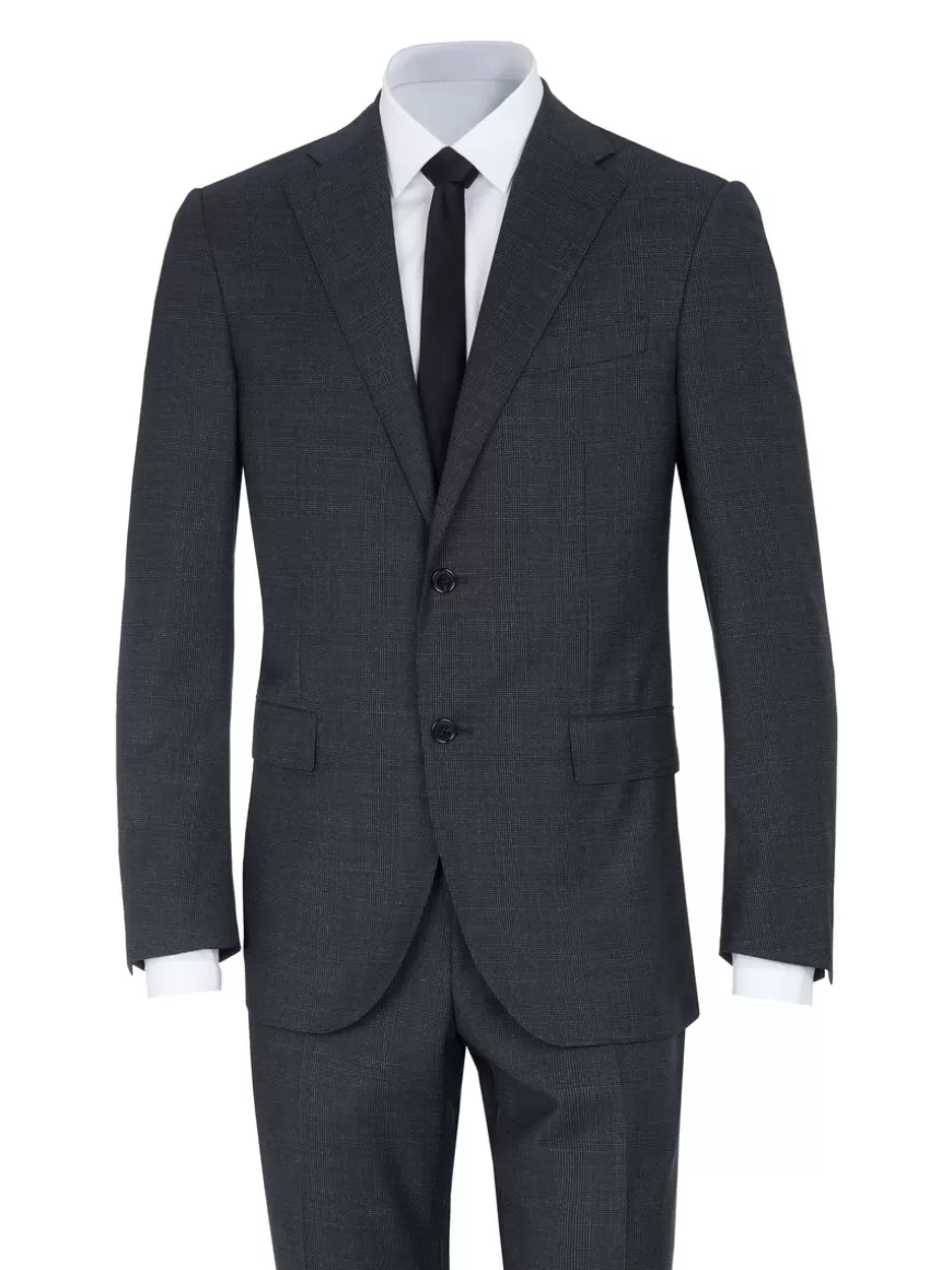 Corneliani Virgin-wool ACADEMY Single-breasted Suit with Notched Lapel Grey Outlet