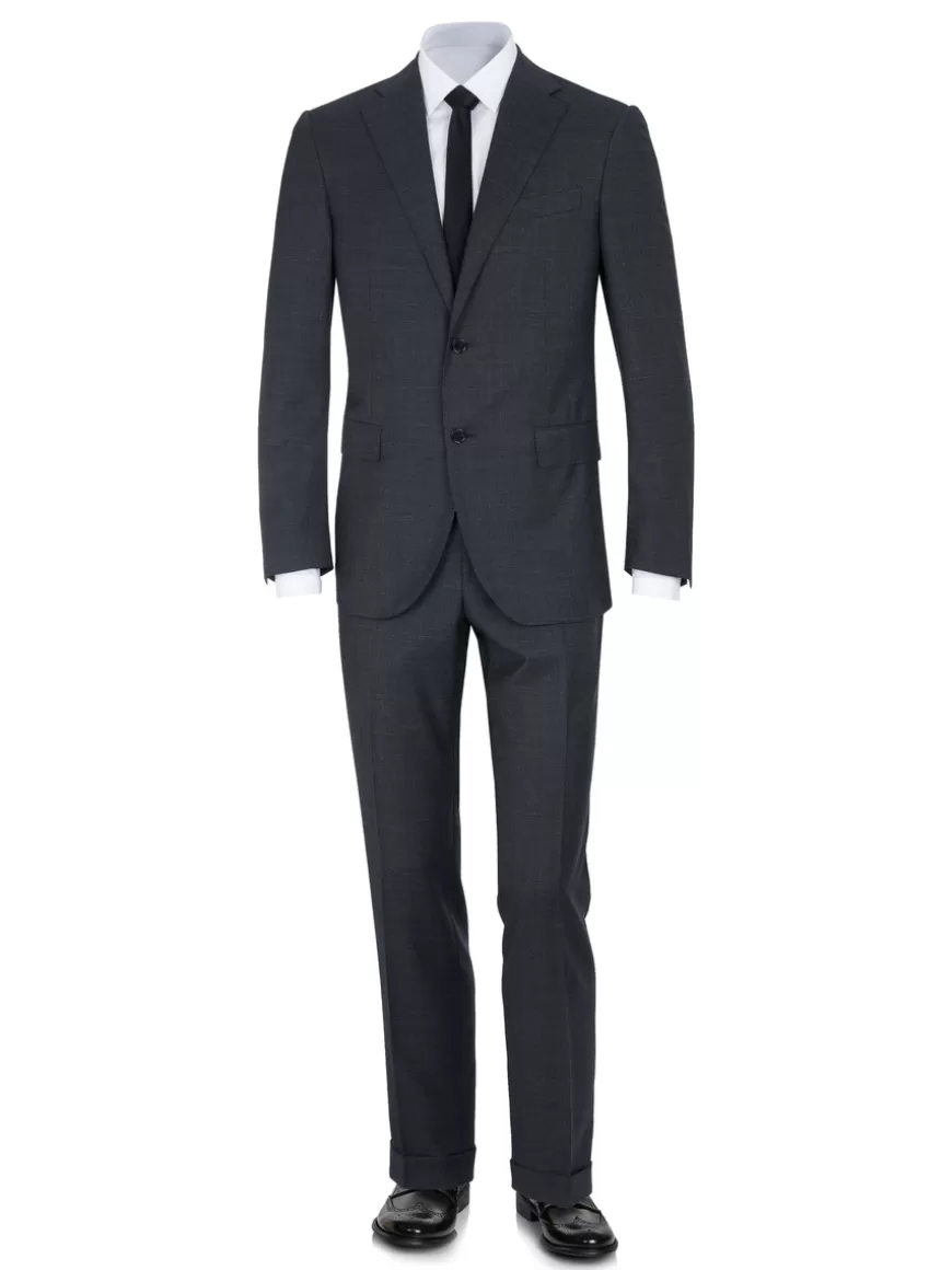 Corneliani Virgin-wool ACADEMY Single-breasted Suit with Notched Lapel Grey Outlet